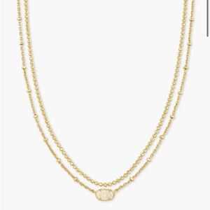 Kendra Scott Emilie Gold Multi Strand Necklace in Iridescent Drusy
